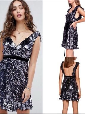 Free People Purple Siren Sequin Dress Size 6